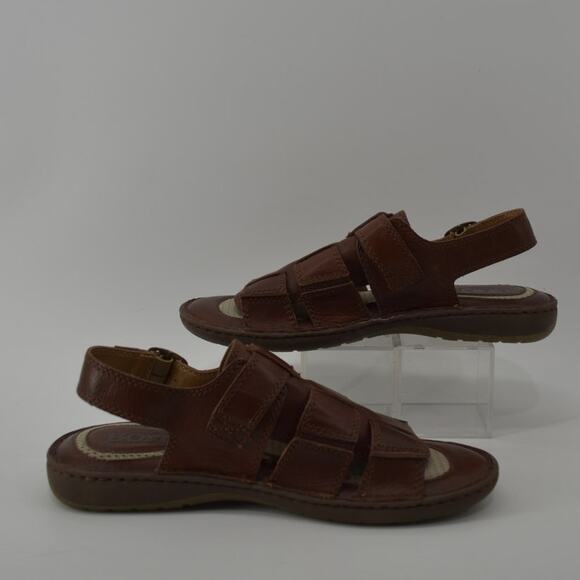 Born Mens Miguel Dark Brown Leather Fishermans Sandals 13M main image 12